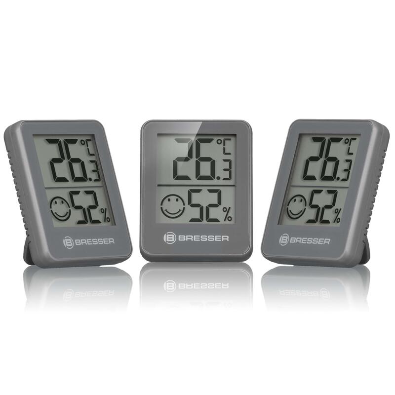 Indicatore di umidità e temperatura 3 unità Bresser - Grigio