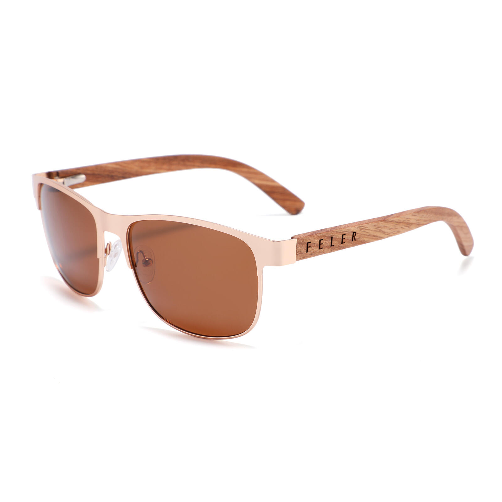 Feler - Lunettes De Soleil Unisex En Métal Feler 1515-2, Taille 55 Mm - Lunettes De Soleil - Marron - Taille Unique - Decathlon