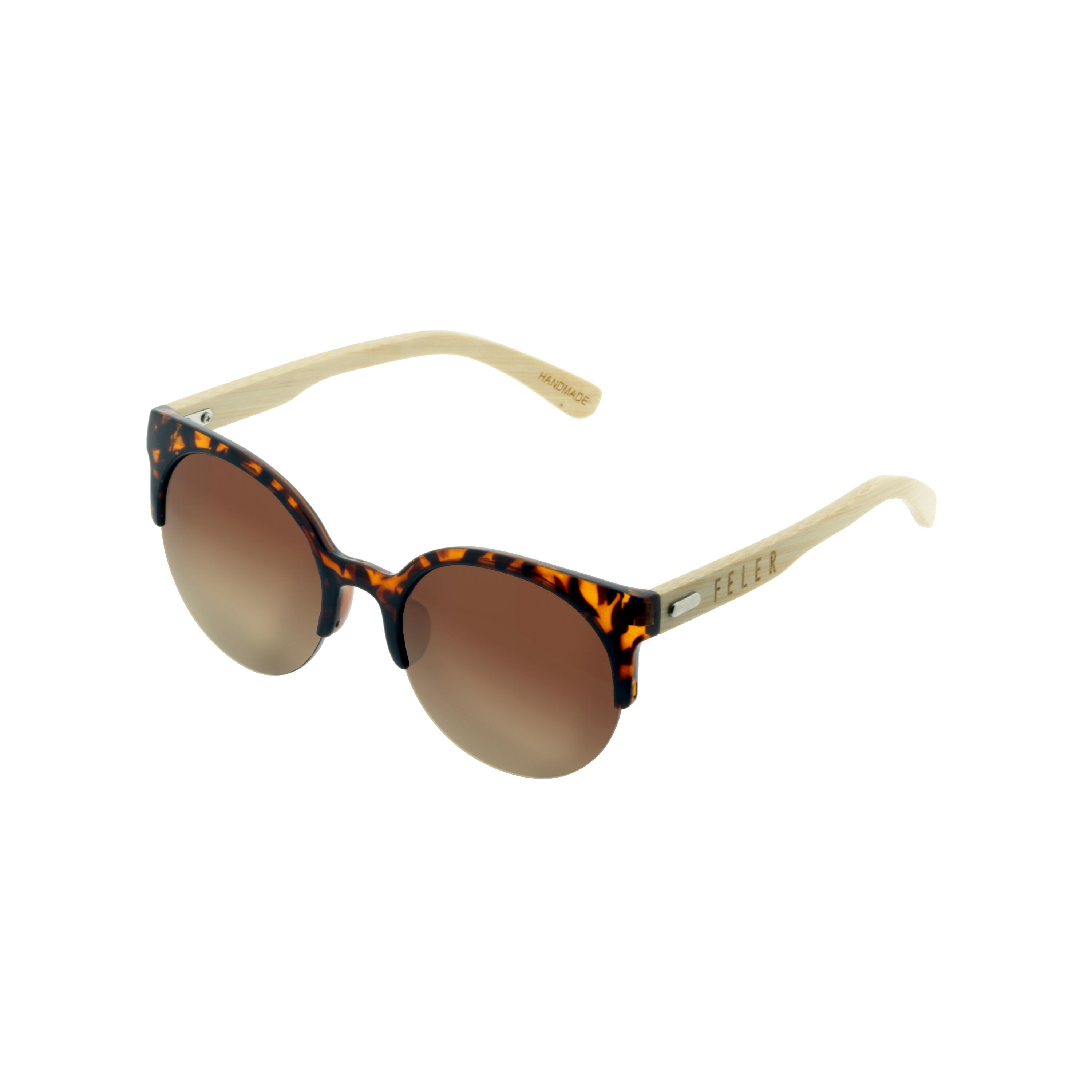 Feler - Lunettes De Soleil Unisex En Bois Feler 1035-7 - Brown, Taille 52 Mm - Lunettes De Soleil - Marron|multicolore - Taille Unique - Decathlon