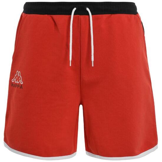Kappa Pantalon Court en Coton Homme He. 371C2IW Noir/Rouge