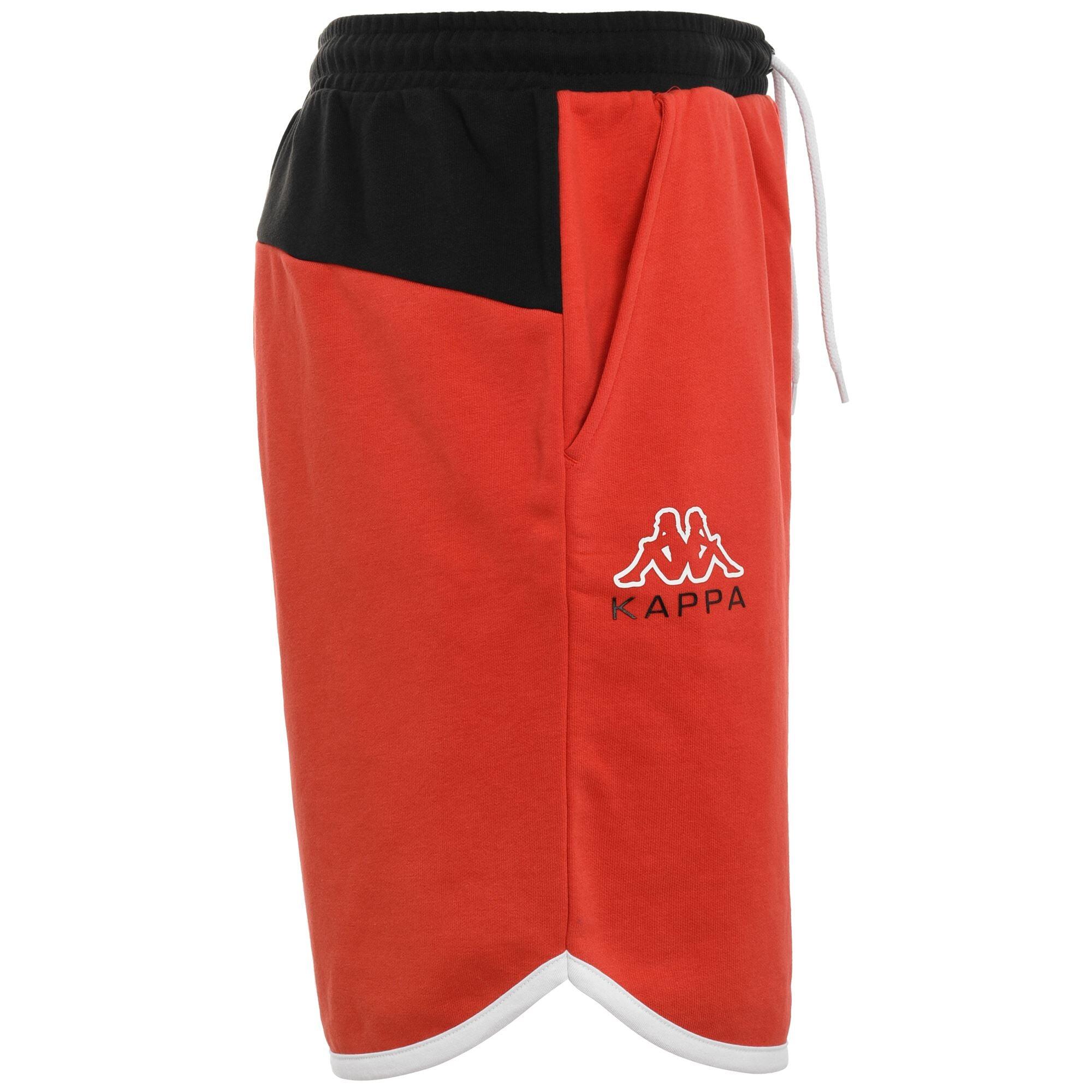 Kappa Pantalones Cortos de Algodón para Hombre He. 371C2IW Negro/Rojo 2/4