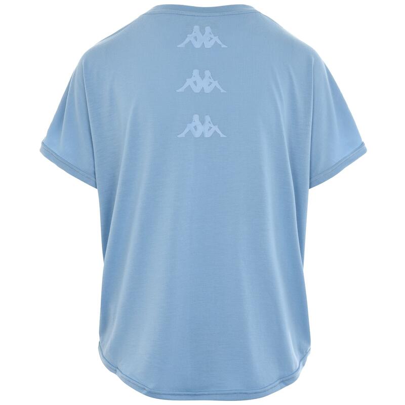 kappa t-shirt da donna in poliestere blu da fitness .