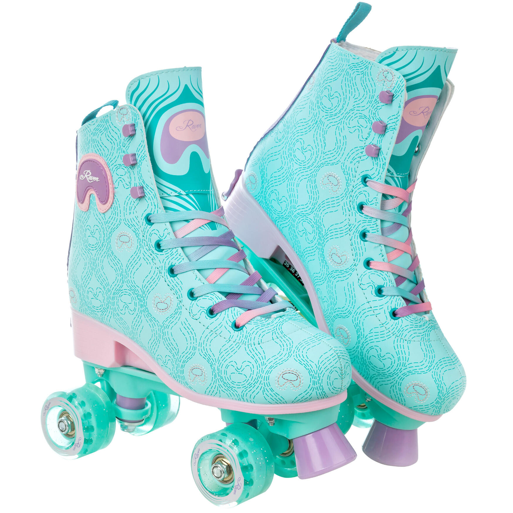 RAVEN Verstelbare rolschaatsen Pavoni Mint/Roze