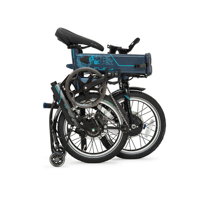 Elektryczny rower składany Supra 4.0+ Tech Navy | Koła 16” | Akumulator 14Ah