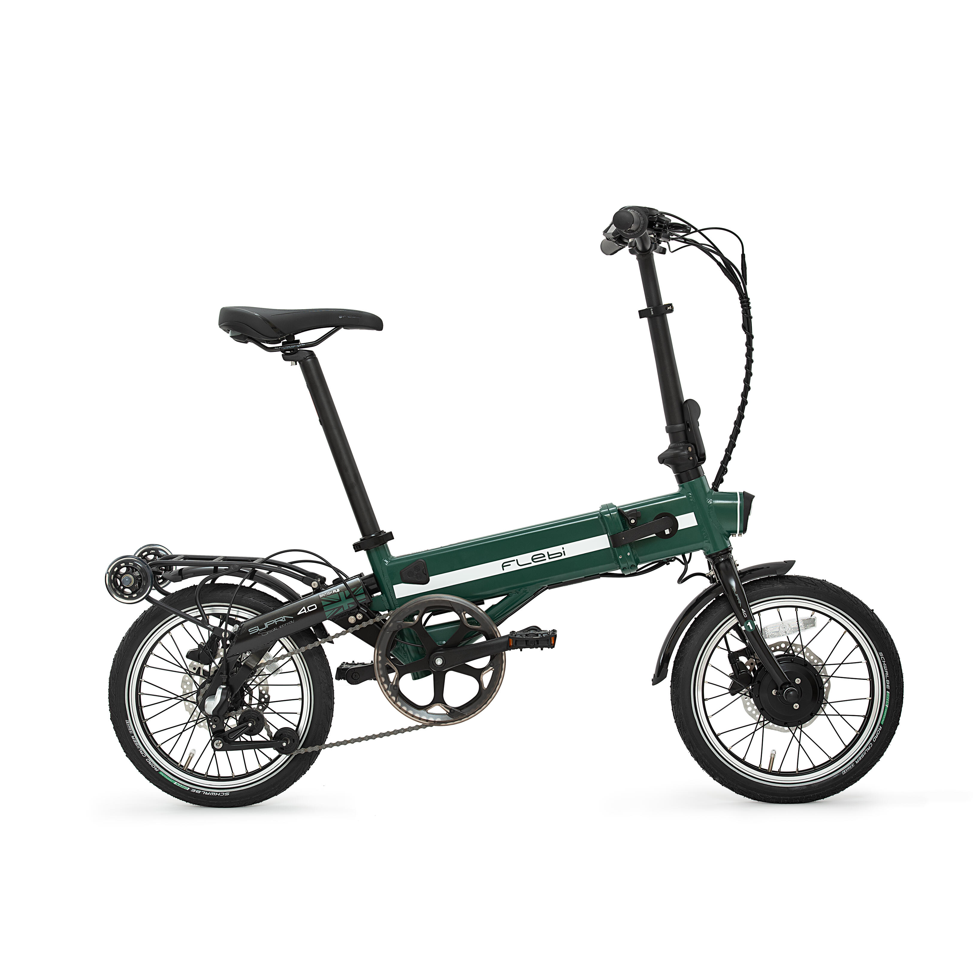 Bicicletta elettrica pieghevole Supra 4.0 British Green | ruote da 16" | batteria da 10,4Ah