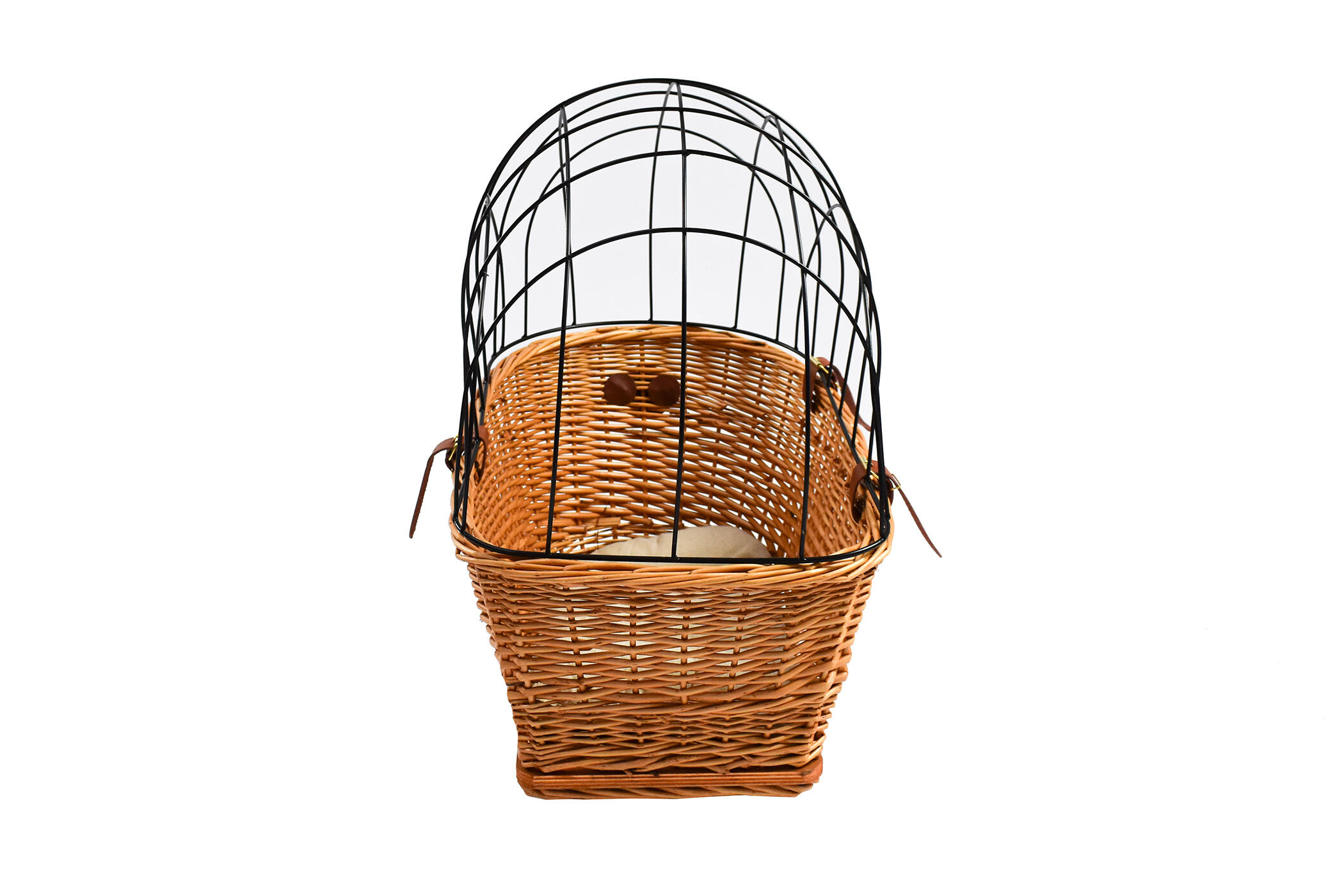 Rieten fietsmand voor achterop voor hond, kat te bevestigen aan de bagagedrager 7/7