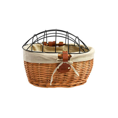 Koszyk rowerowy przedni z wikliny dla psa lub kota