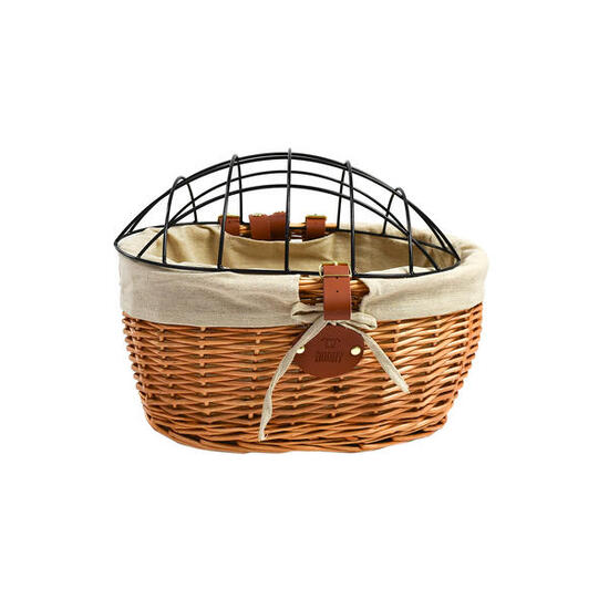 Koszyk rowerowy przedni z wikliny dla psa lub kota