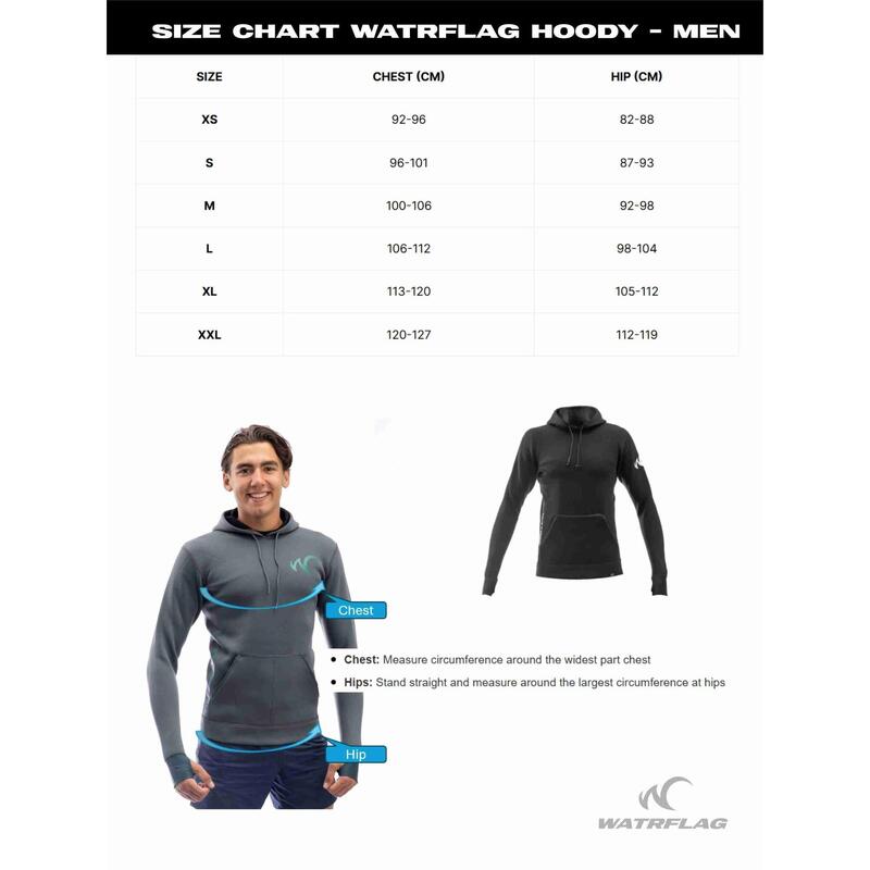 Macumba Neopreen Hoodie - Heren - Grijs - Voor Allround Watersport