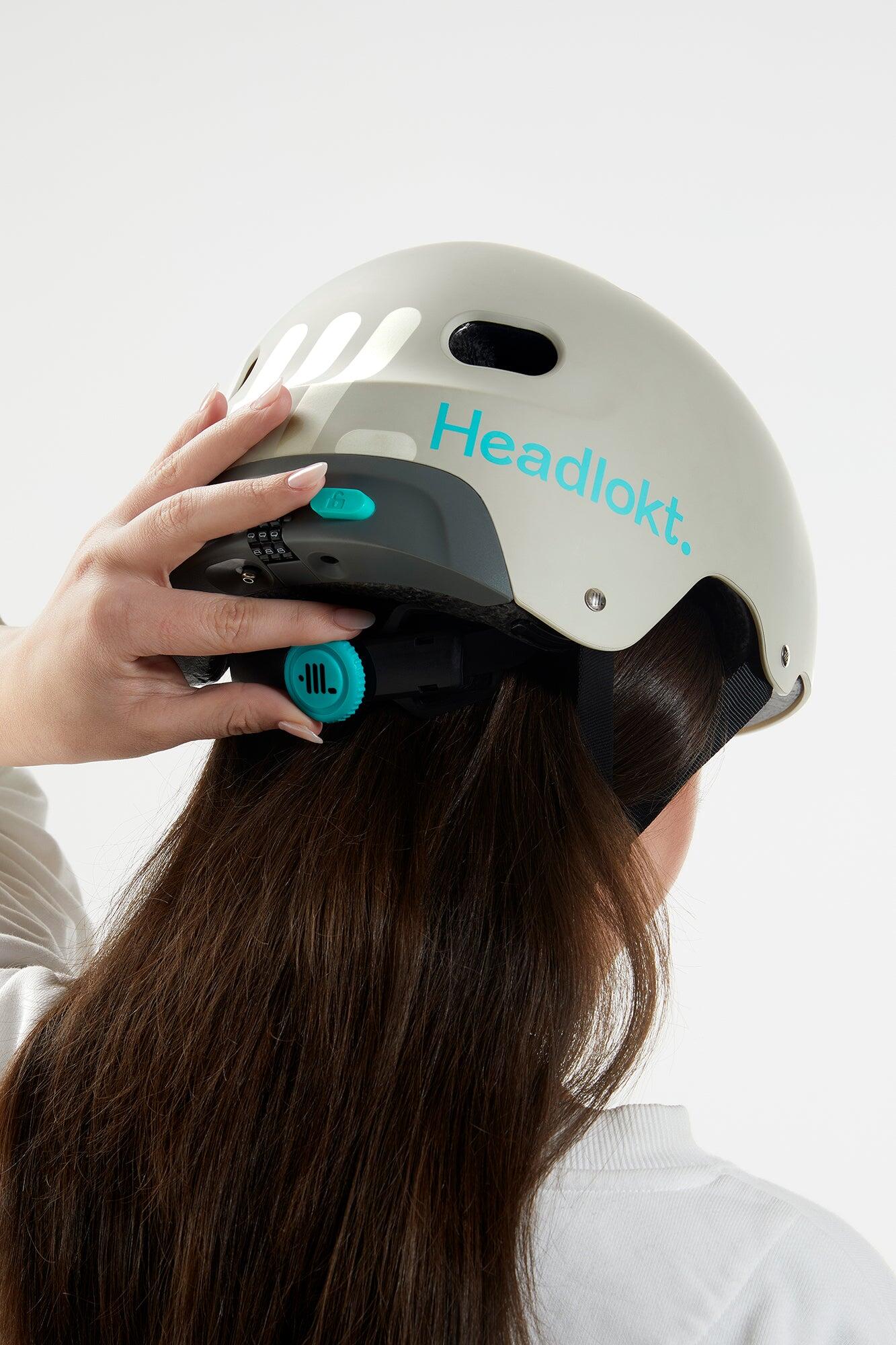 Headlokt Lockable Bike/Scooter Helmet Stone Grey