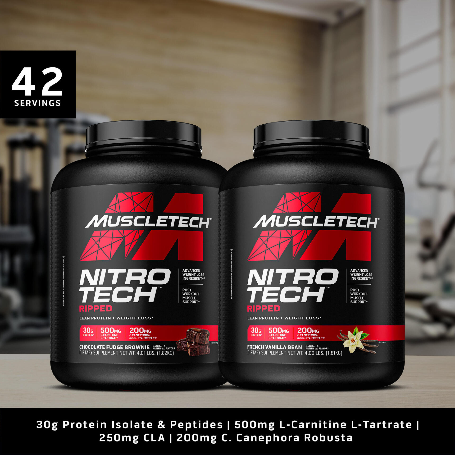 MuscleTech NitroTech Ripped (4lbs) - French Vanilla Bean