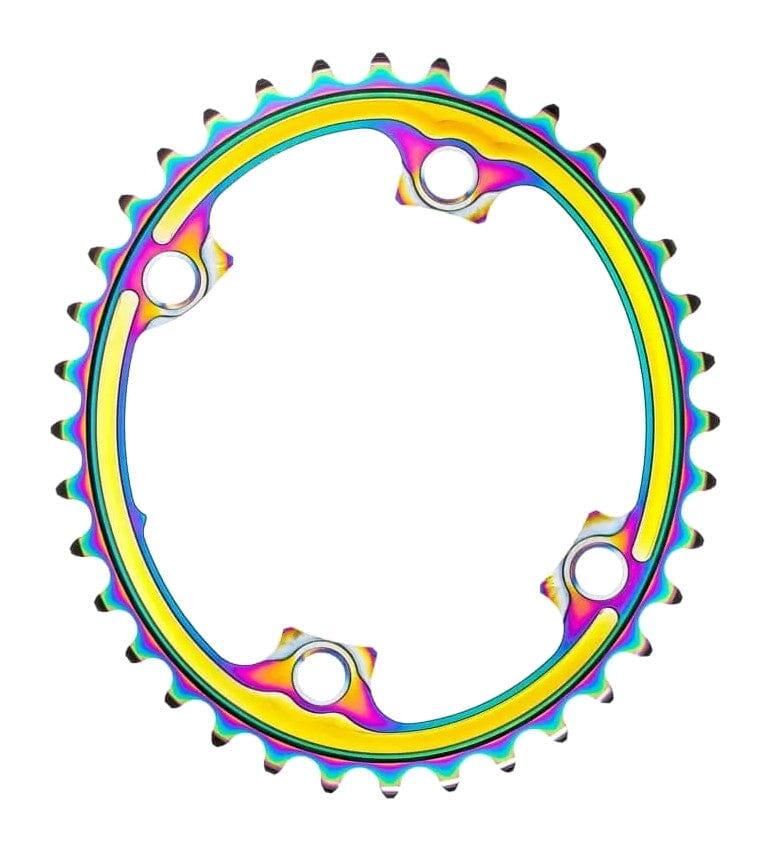 absoluteBLACK Oval Premium Shimano 110BCD Chainring Rainbow 53T