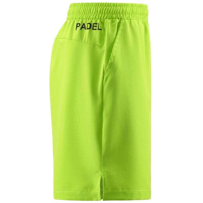 kappa pantaloncini da uomo in poliestere verde da padel