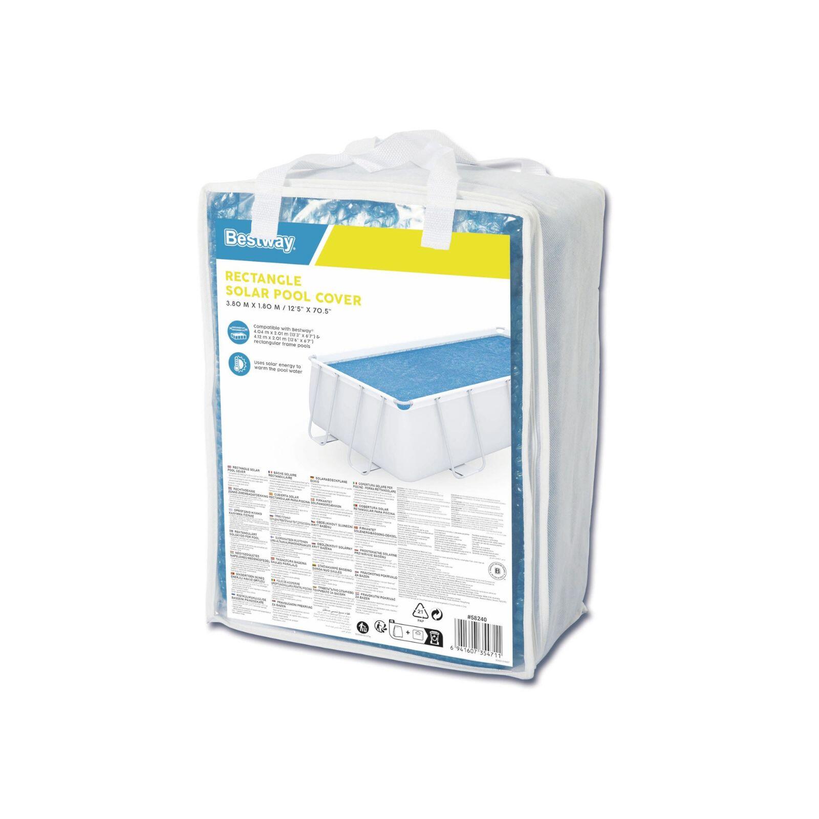 Bâche solaire Bestway 3,80x1,80 m pour piscine rectangulaire 4/5