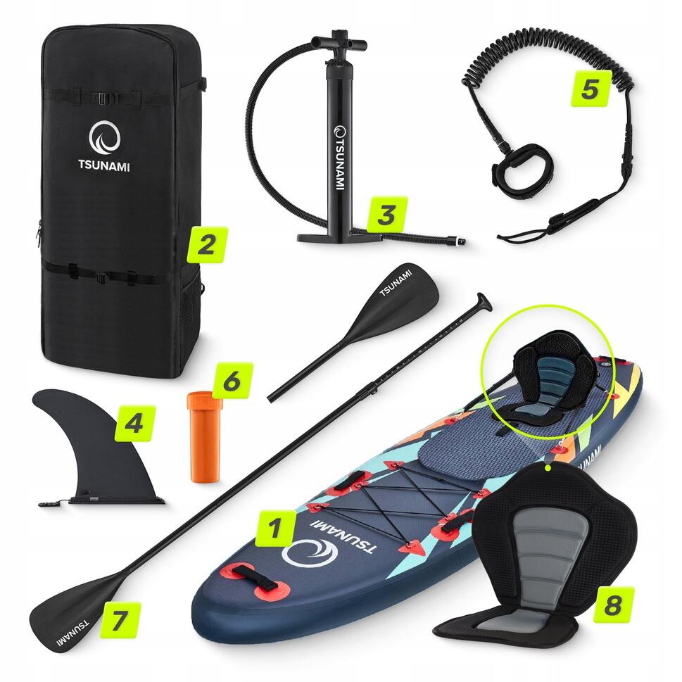 Deska SUP all-round stand up paddle pompowana do pływania TSUNAMI T08 320 cm
