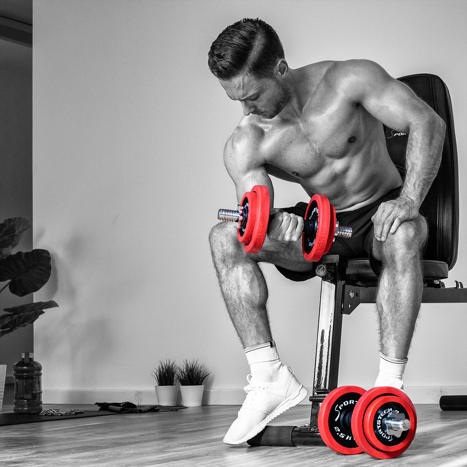 Sportstech AH300_20 Ensemble d'Haltères 2en1 + barre d'extension | 20 et 30 kg 2/7