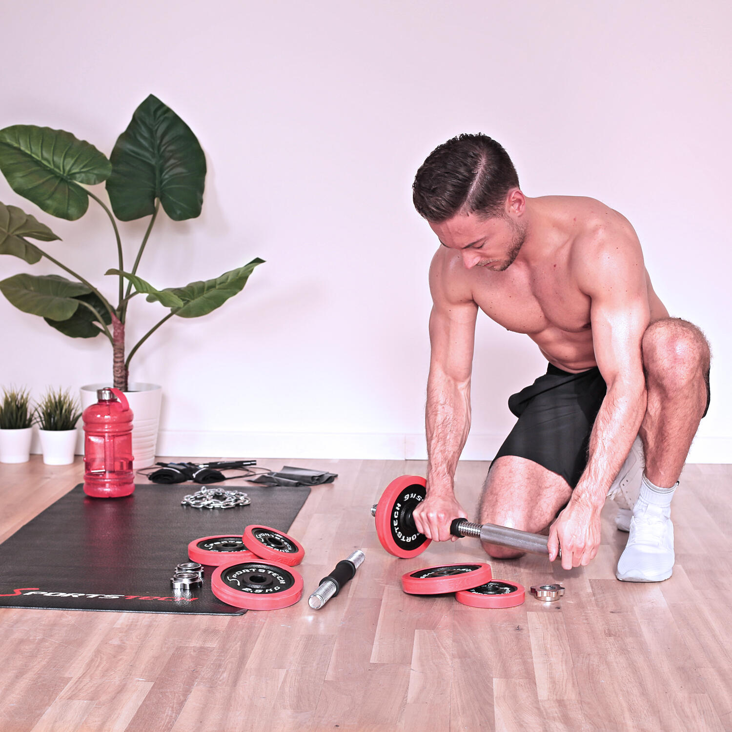 Sportstech AH300_20 Ensemble d'Haltères 2en1 + barre d'extension | 20 et 30 kg 3/7