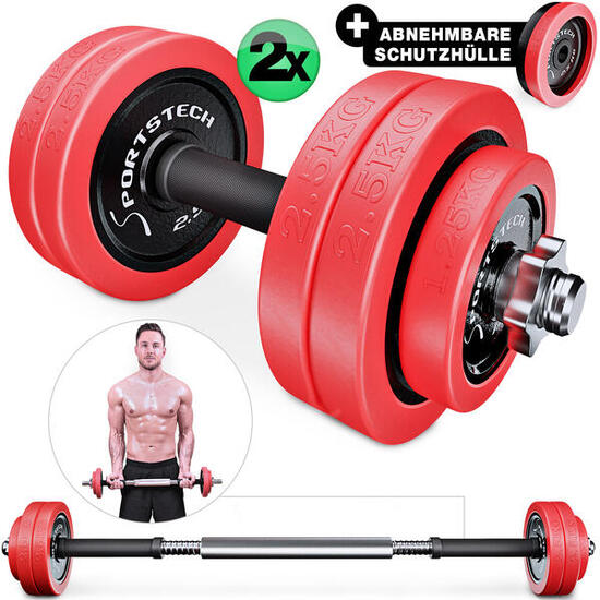 Sportstech Hantel AH300 2in1 Set | Abnehmbare Silikonüberzüge