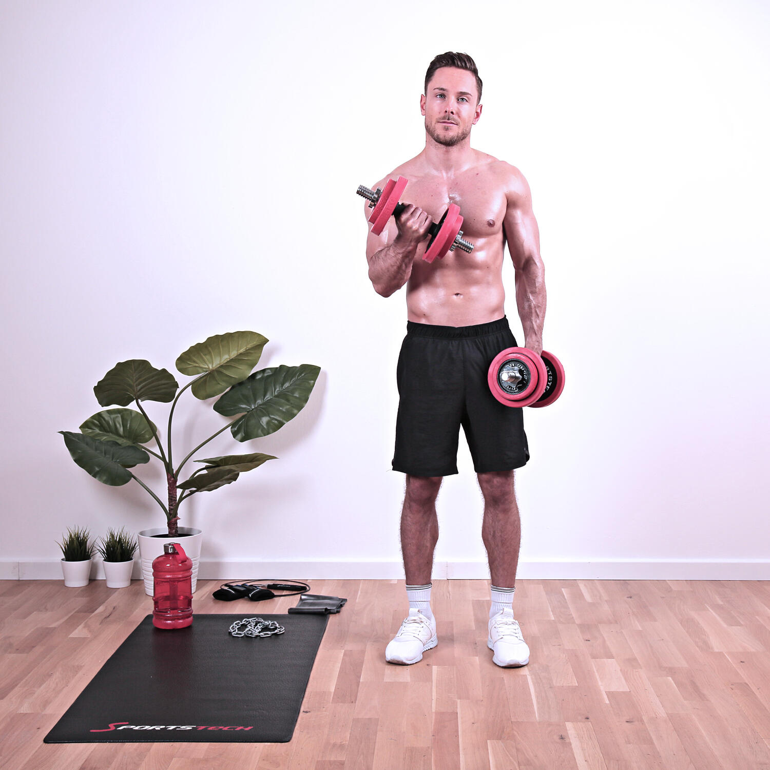 Sportstech AH300_20 Ensemble d'Haltères 2en1 + barre d'extension | 20 et 30 kg 4/7