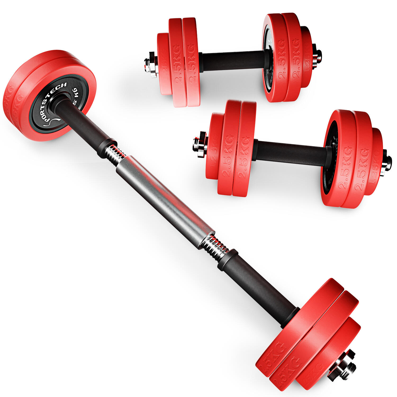 Sportstech AH300_20 Ensemble d'Haltères 2en1 + barre d'extension | 20 et 30 kg 7/7