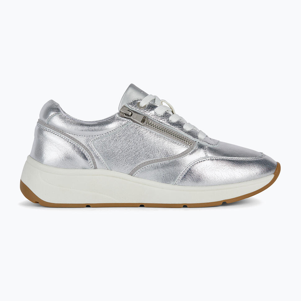Tenisówki Geox Model D Cristael Kolor Srebrny