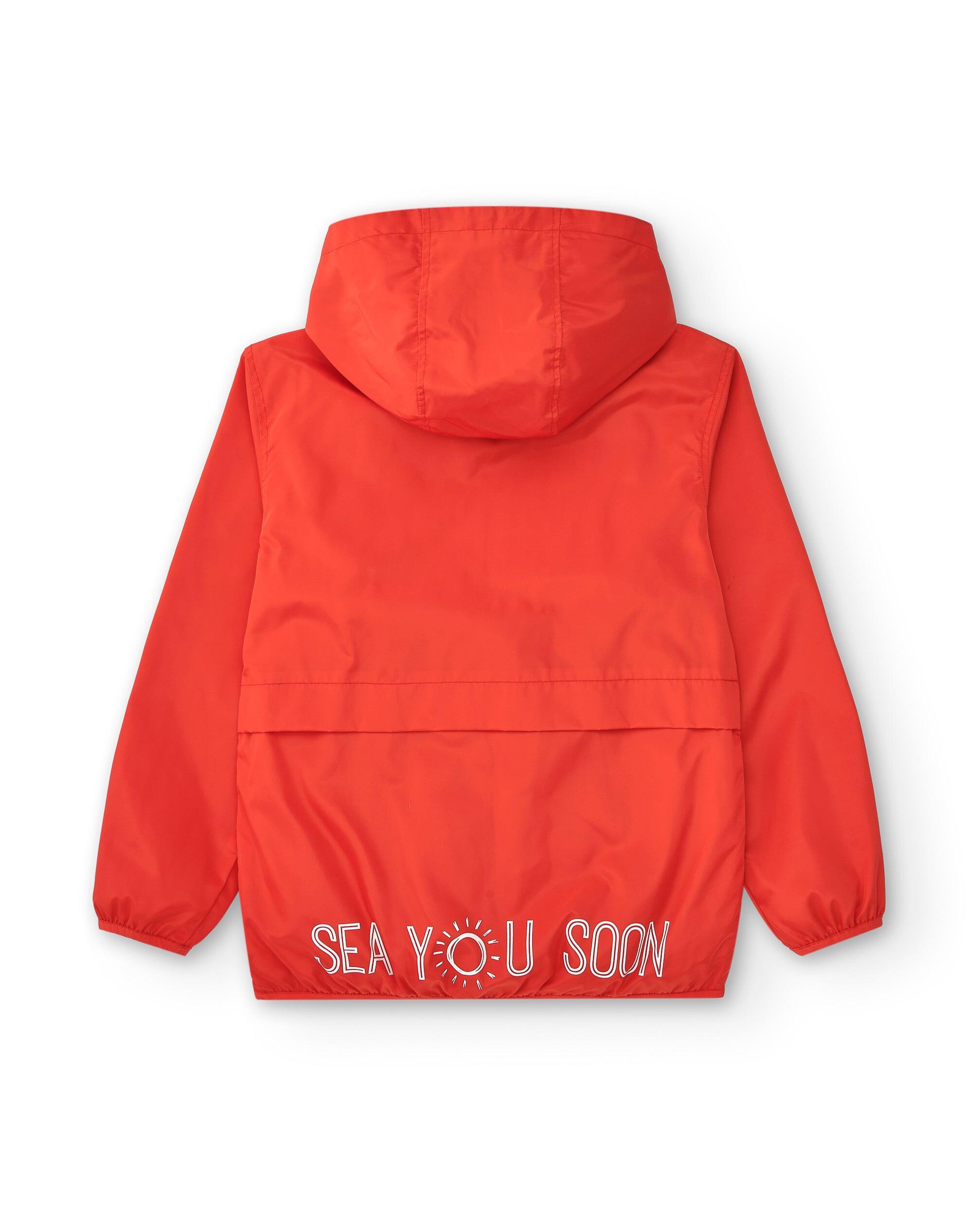 Parka infantil roja unisex | Con capucha 4/5