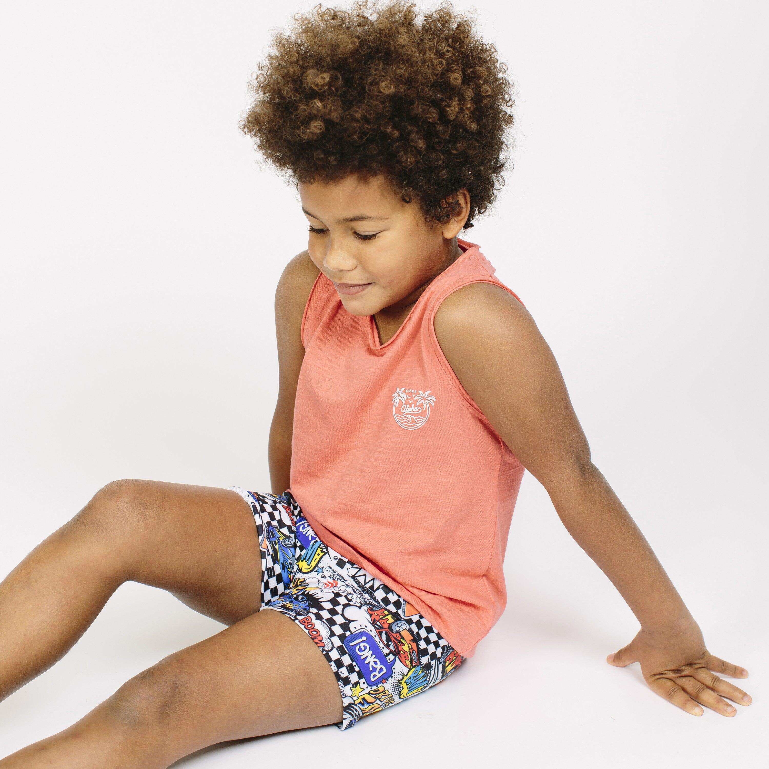 Camiseta sin mangas niño coral Aloha - Charanga 1/5