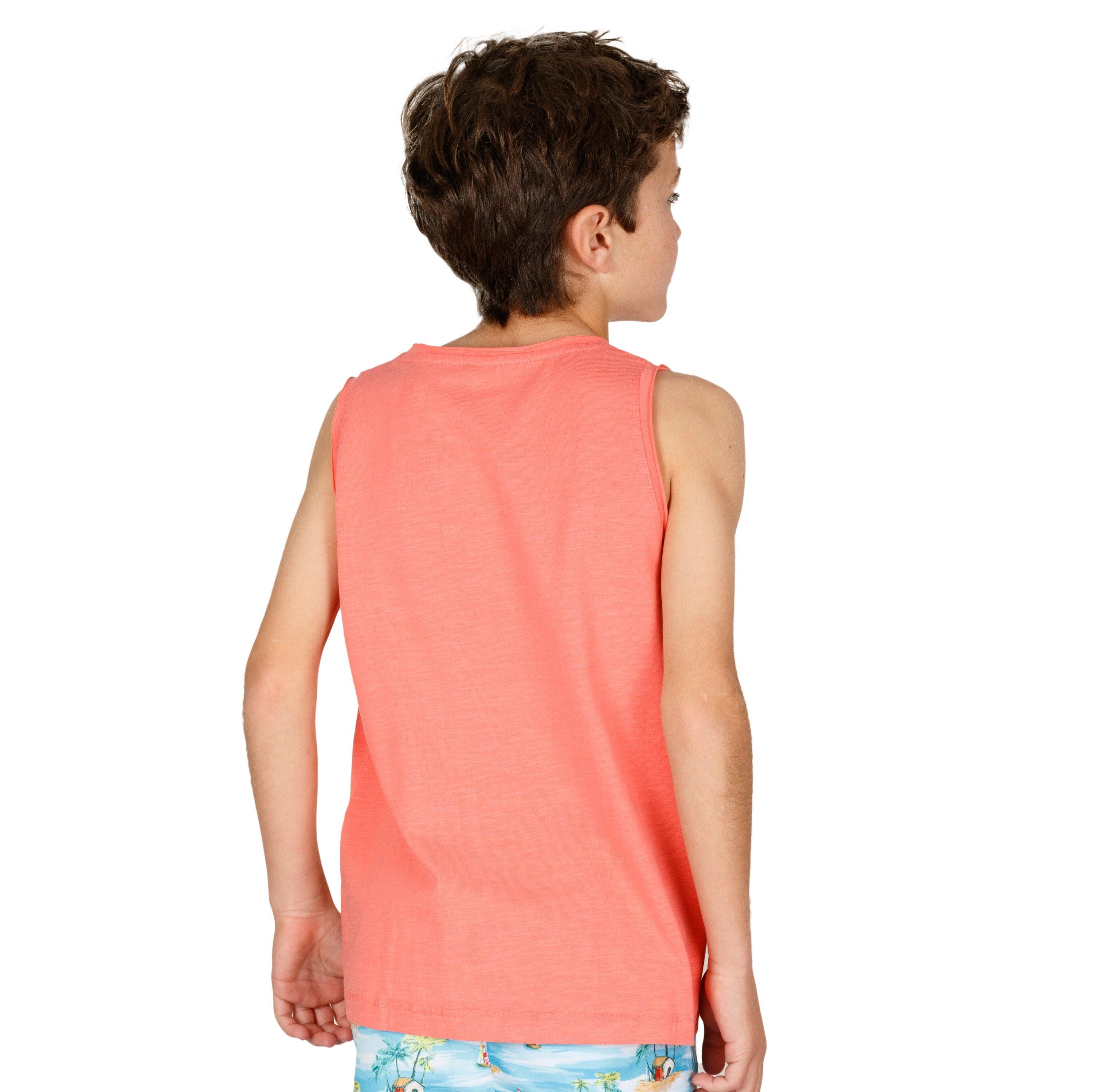 Camiseta sin mangas niño coral Aloha - Charanga 4/5