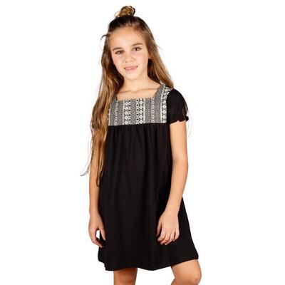 Vestido De Niña Negro Charanga, Casual Manga Corta talla 5-6