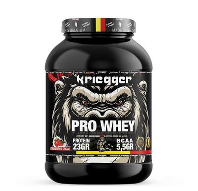 Protéine pro whey echt eiwit aardbei en room smaak 2000gr