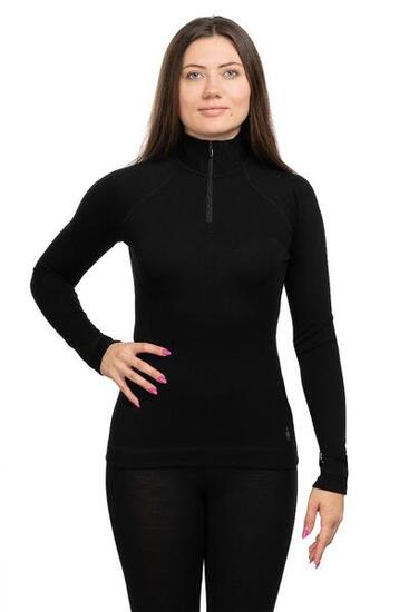Maglia termica donna Smartwool Classic Merino Base Layer 1/4 Zip Women nero M