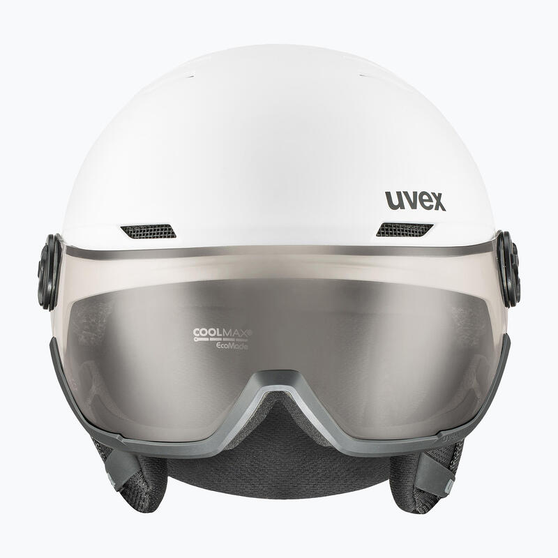 Cască de schi UVEX Wanted Visor Pro V alb mat/variomatc fum 54-58 cm