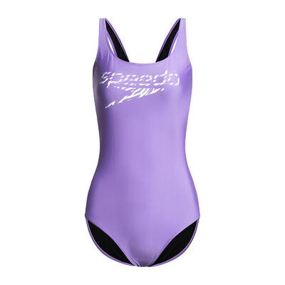 Speedo logo deep u-back damesbadpak uit één stuk