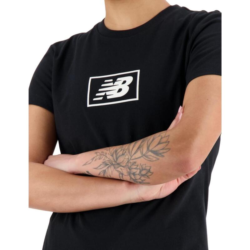 Camiseta de manga corta para Mujer New balance Essentials  Negro