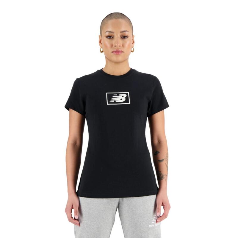 Camiseta de manga corta para Mujer New balance Essentials  Negro