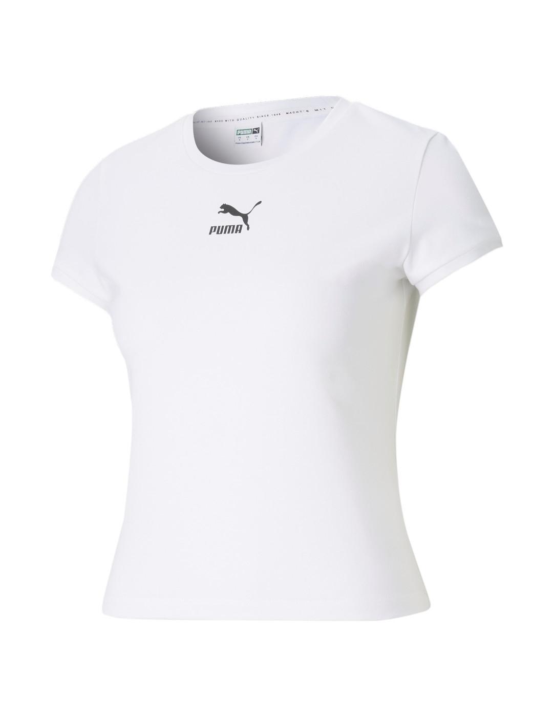 Camisetas para Mujer Puma  Blanco 3/4