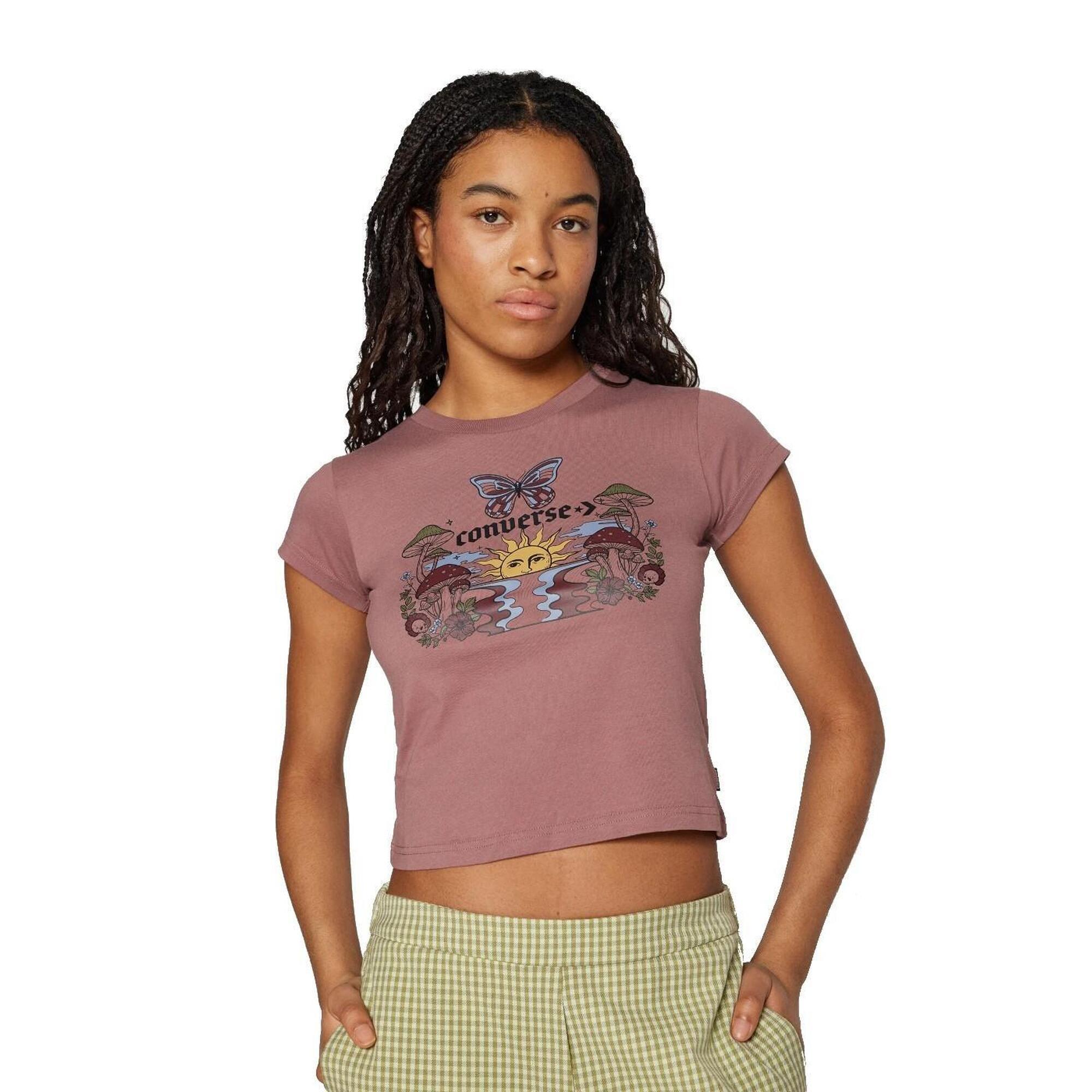 Converse - Maillot Pour Femme Converse Blooming Skate Violet. - T-shirt Manches Courtes - Rose|violet - Decathlon