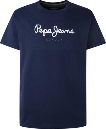 Pepe Jeans Herren T-Shirt - EGGO N, Rundhals, Kurzarm, Logo Dunkelblau XL