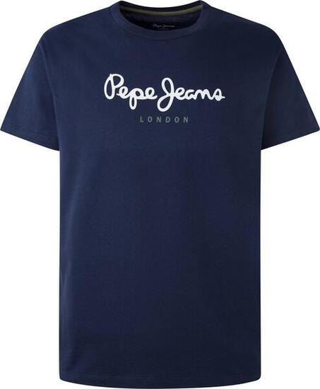 Pepe Jeans Herren T-Shirt - EGGO N, Rundhals, Kurzarm, Logo Dunkelblau XL