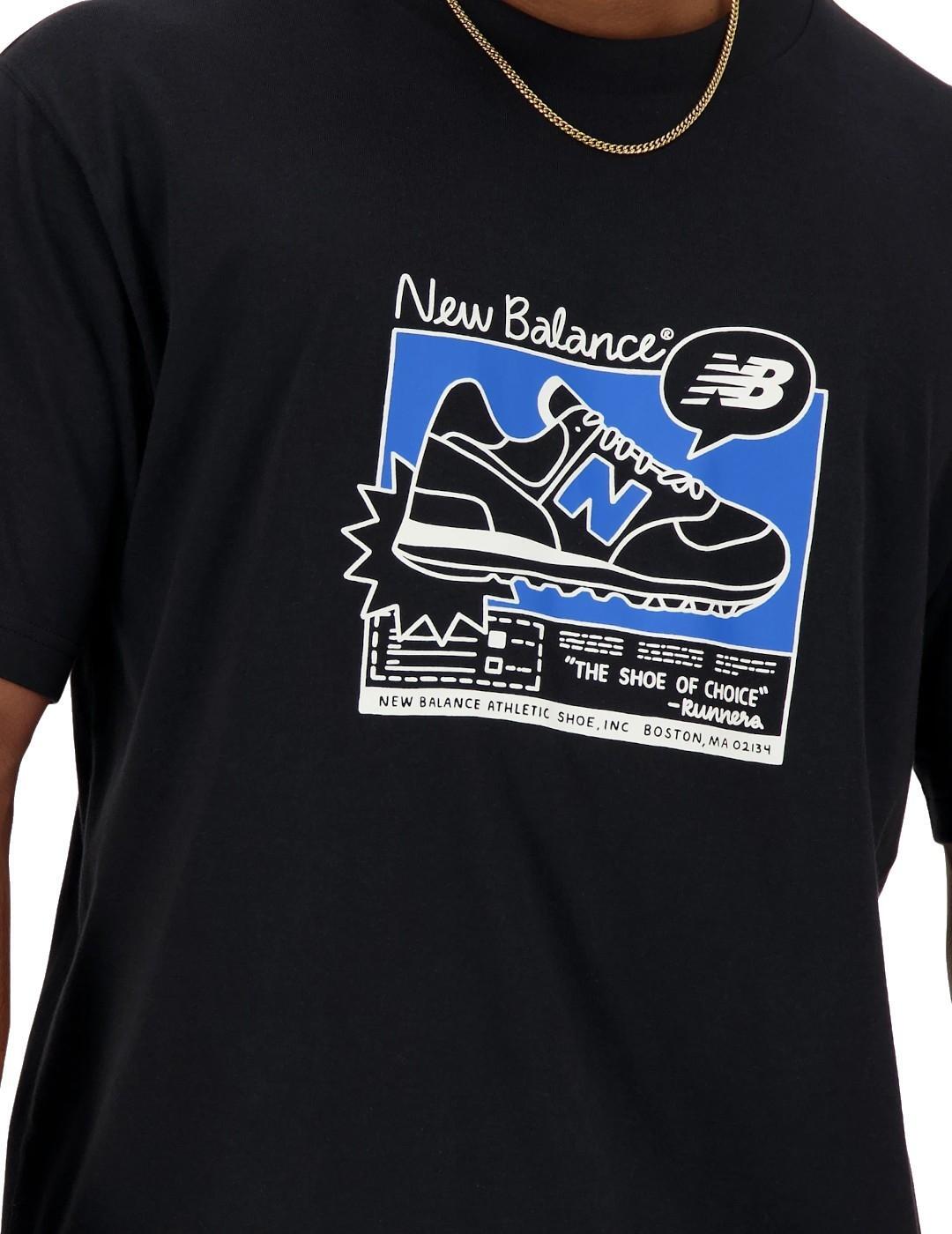 T-shirts pour hommes New balance Noir. 3/4