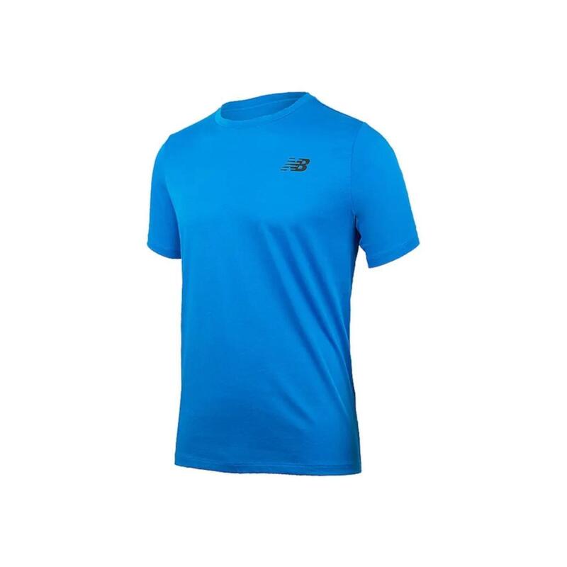 Camiseta de manga corta para Hombre New balance Heathertech Azul