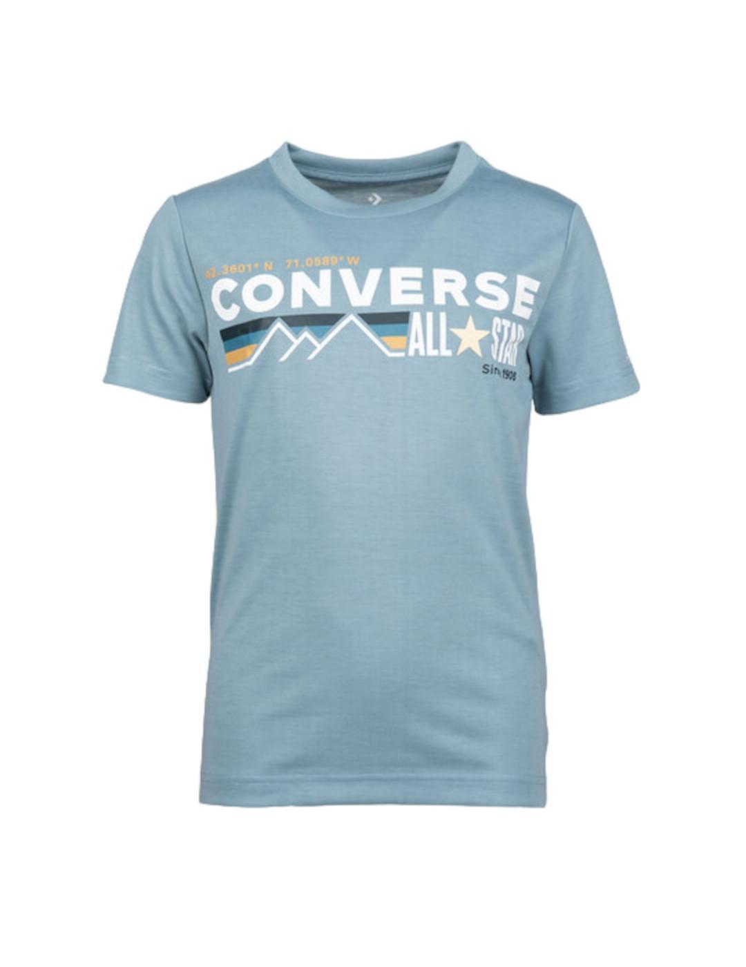 T-shirt pour enfant Converse Basic Bleu 1/4