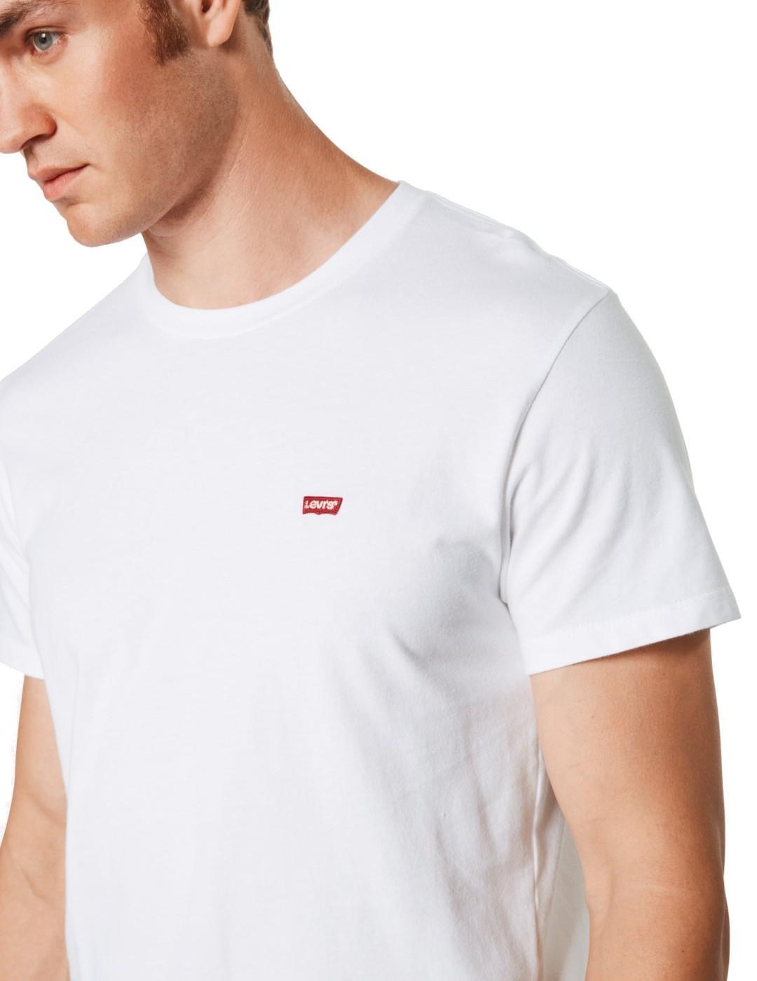 T-shirt pour homme Levis Logo petit Blanc. 2/5