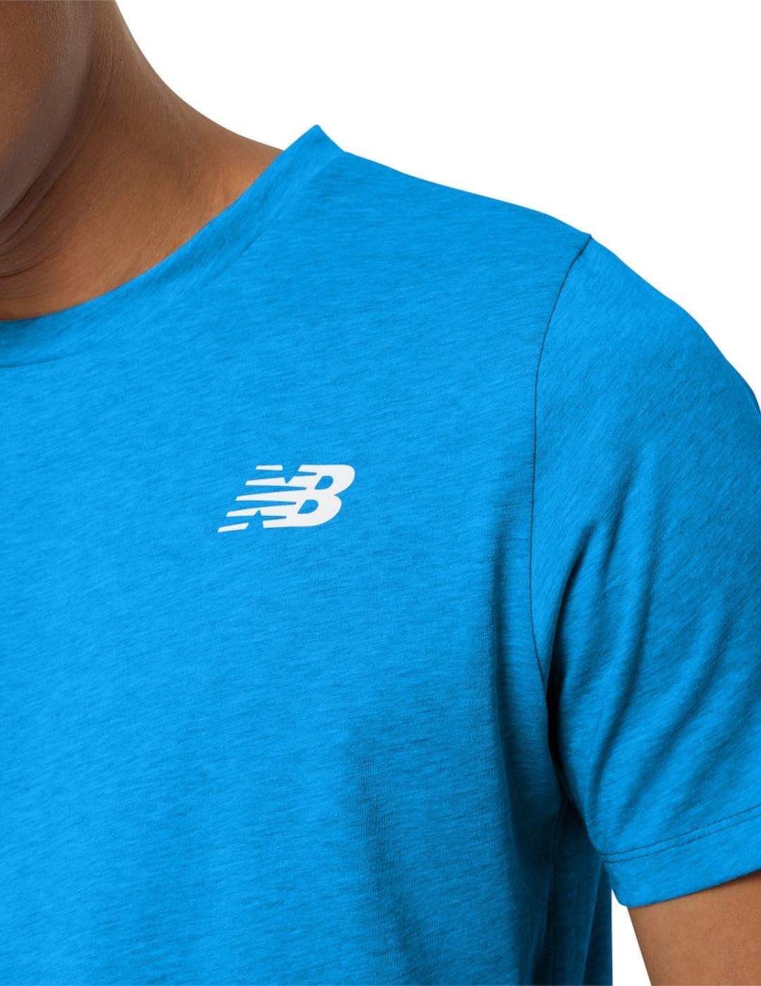 Camiseta para Hombre New balance Heathertech Azul 3/3