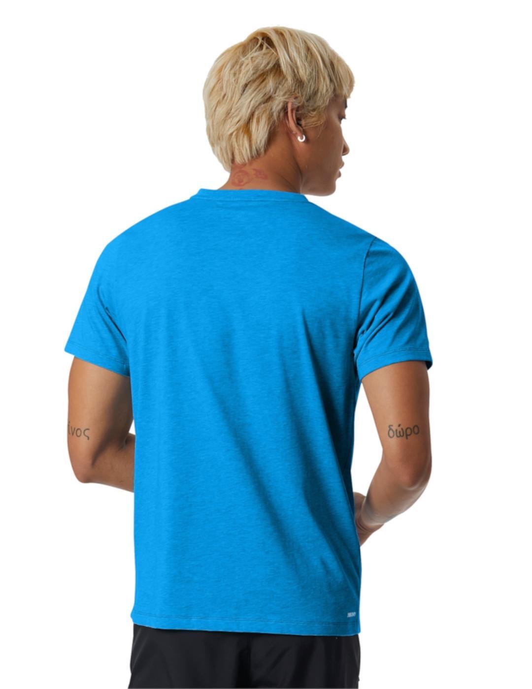 Camiseta para Hombre New balance Heathertech Azul 2/3