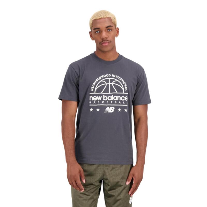 Camiseta de manga corta para Hombre New balance Hoops Gris