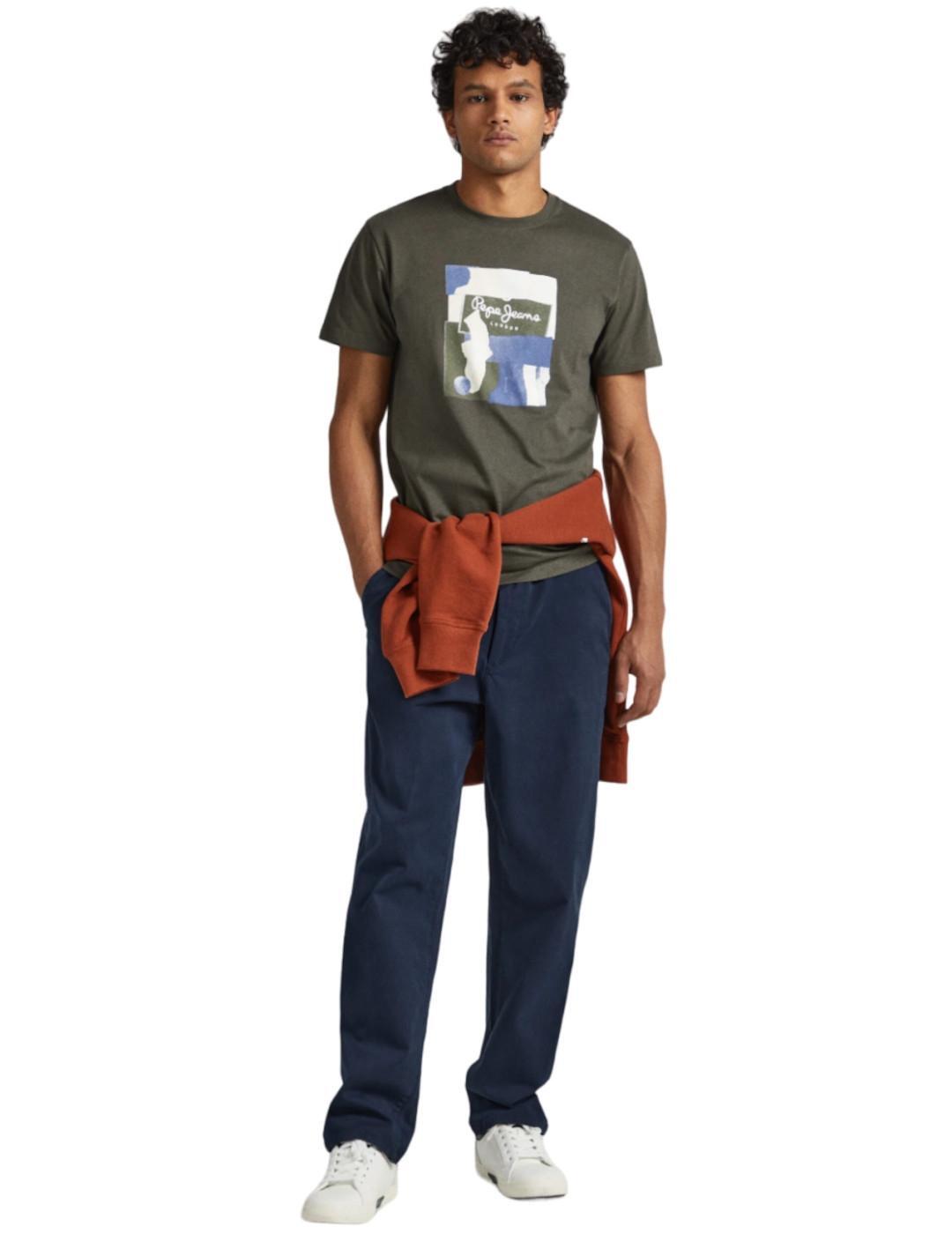 Camisetas para Hombre Pepe jeans  Verde 3/4