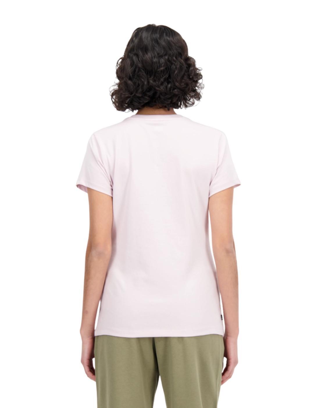 Camiseta de manga corta para Mujer New balance Essentials  Rosa 2/4