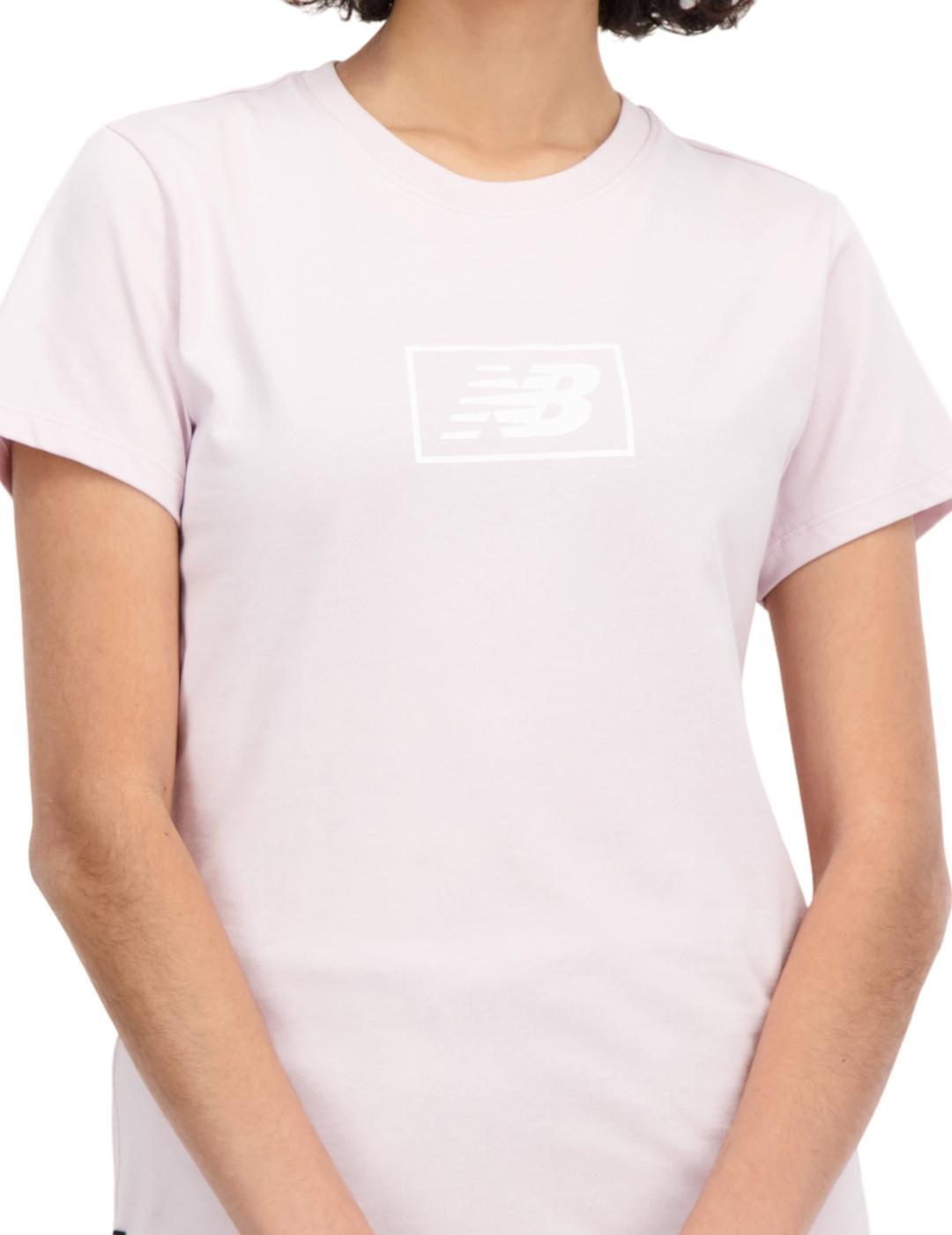 Camiseta de manga corta para Mujer New balance Essentials  Rosa 4/4