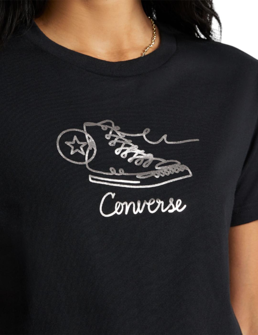 Maglietta da donna Converse sneaker graphic nera 2/4